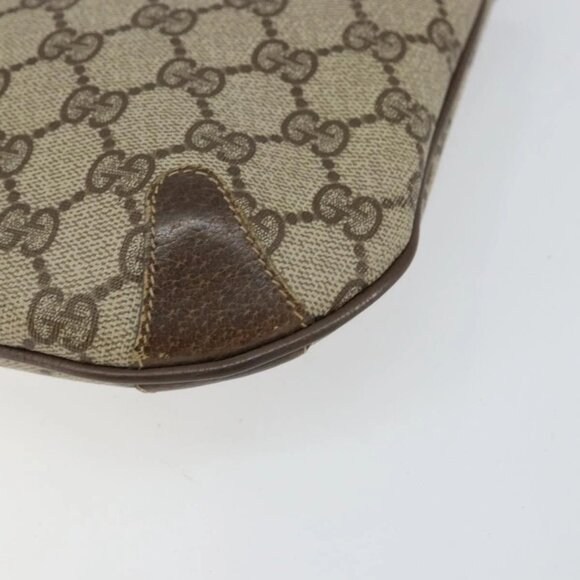 GUCCI GG Supreme Web Sherry Line Bag PVC Beige Gold 904 02 020 Auth BA7124 - Picture 4 of 16